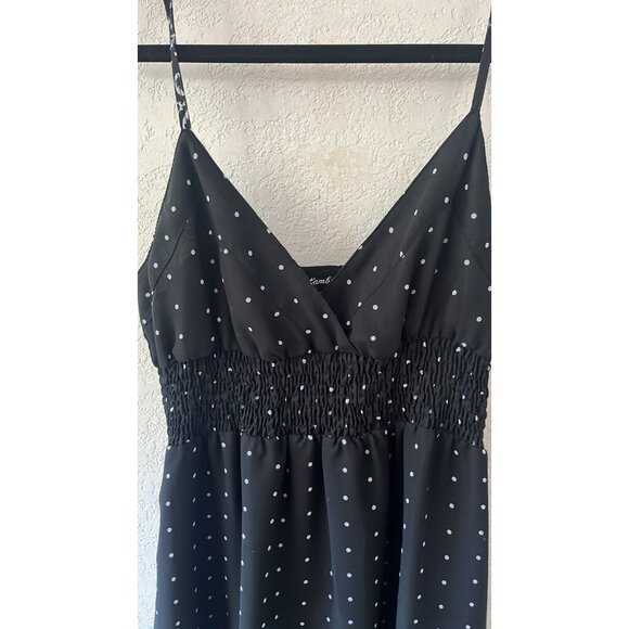 lambina black/white chiffon like spaghetti strap maxi sundress juniors sz M - Picture 2 of 7